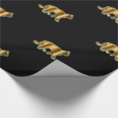 Modern Cat Gold Black Geschenkpapier (Ecke)