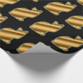 Modern Cat Gold Black Geschenkpapier (Ecke)