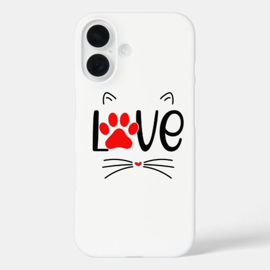 Modern Cat Lover Paw Print Case-Mate iPhone Hülle (Rückseite)