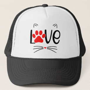 Modern Cat Lover Paw Print Truckerkappe