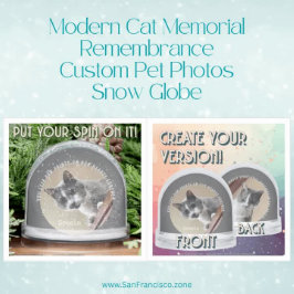 Modern Cat Memorial Remembrance Custom Pet Photos  Schneekugeln
