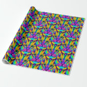 Modern cat psychedelic pattern unique colorful geschenkpapier (Ungerollt)