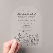 Modern Celebration of Life Arch Acrylic Invitation Acryleinladungen (Insitu (Handheld))