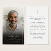 Modern Celebration of Life Cross Photo Prayer Card (Vorne & Hinten)
