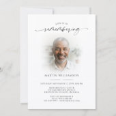 Modern Celebration of Life Memorial Funeral Photo Einladung (Rückseite)