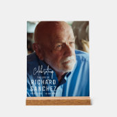 Modern Celebration Of Life Photo Funeral Memorial  Acrylschild (Vorderseite)