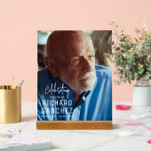 Modern Celebration Of Life Photo Funeral Memorial  Acrylschild (Hochzeit)