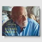 Modern Celebration Of Life Photo Funeral Memorial  Gästebuch (Vorderseite)