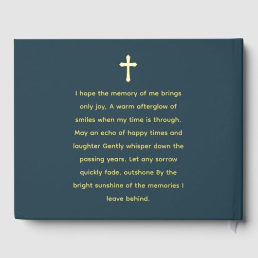 Modern Celebration Of Life Photo Funeral Memorial Gästebuch (Rückseite)