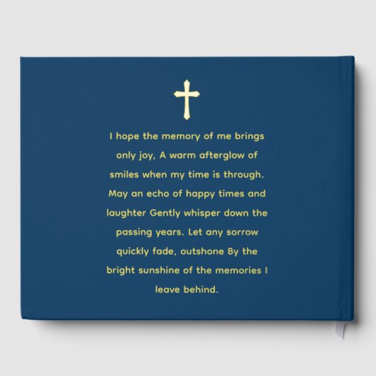 Modern Celebration Of Life Photo Funeral Memorial Gästebuch (Rückseite)