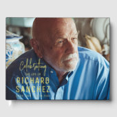 Modern Celebration Of Life Photo Funeral Memorial  Gästebuch (Vorderseite)