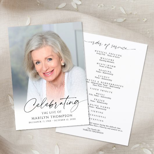 Modern Celebration of Life Photo Memorial Funeral Programm