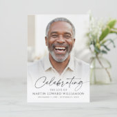 Modern Celebration of Life Photo Script White Programm (Stehend Vorderseite)