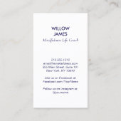 Modern Celestial Mindfulness Life Coach Deep Blue Visitenkarte (Rückseite)