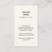 Modern Celestial Mindfulness Life Coach Ivory Visitenkarte (Rückseite)