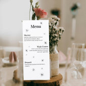 Modern Celestial Minimalist Wedding Menu Card Menükarte