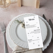 Modern Celestial Minimalist Wedding Menu Card Menükarte