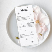 Modern Celestial Minimalist Wedding Menu Card Menükarte