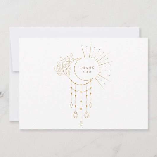 Modern Celestial Monogram Stationery Note Card Mitteilungskarte (Rückseite)