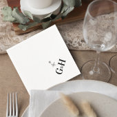 Modern Celestial Monogram Wedding Cocktail Napkin Serviette