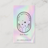 Modern Celestial Reiki Master Healer Holographic Visitenkarte (Vorderseite)