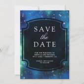 Modern Celestial Space Galaxy Wedding Save The Date (Vorderseite)