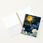 Modern Celestial Sun Stars Clouds Sketch Book Notizblock (Innenseite)