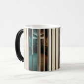 Modern Celestial Triple Stripe Color Morphing Mug Verwandlungstasse (Vorderseite Links)