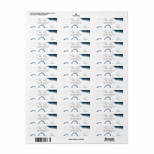 Modern Celestial Watercolor Rücksendeadresse (Vorne)