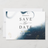 Modern Celestial Watercolor Save the Date Card (Vorderseite)