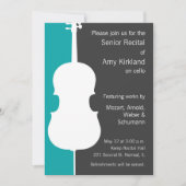 Modern Cello Erwägungsgrund Einladung - Blau (Vorderseite)