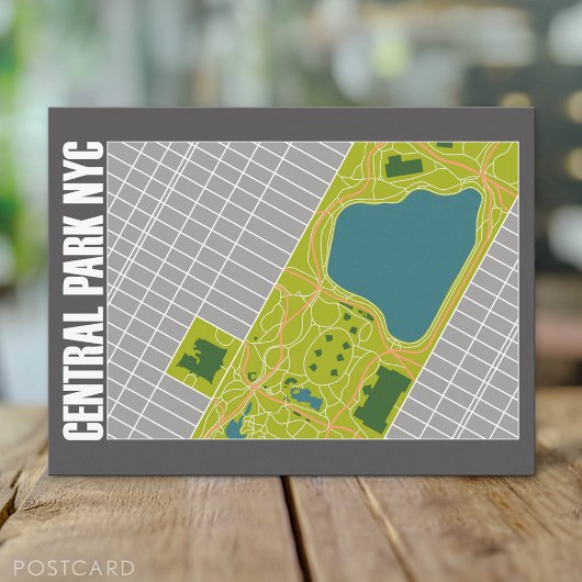 Modern Central Park Map New York City Postkarte