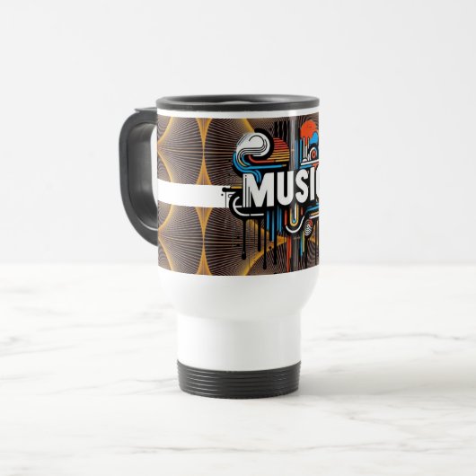 Modern Ceramic Coffee Cup – Trendy Artistic Design Reisebecher (Vorderseite Links)