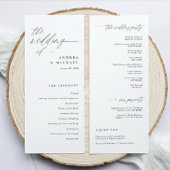 Modern Ceremony Script Calligraphy Elegant Wedding Programm