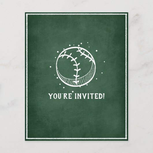 Modern Chalkboard Baseball Budget 2. Geburtstag (Rückseite)