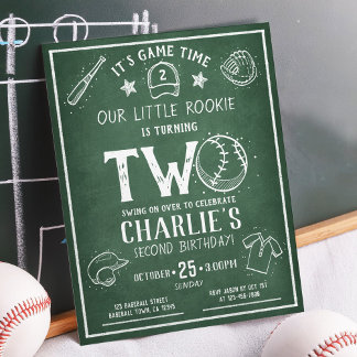 Modern Chalkboard Baseball Budget 2. Geburtstag