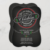 Modern Chalkboard Best Christmas Party Einladung (Vorne/Hinten)