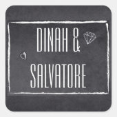 Modern Chalkboard Einfache Skripte Quadratischer Aufkleber (Vorderseite)