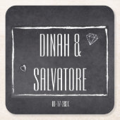 Modern Chalkboard Einfache Skripte Rechteckiger Pappuntersetzer (Vorderseite)