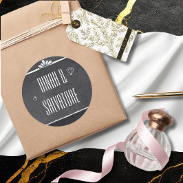 Modern Chalkboard Einfache Skripte Runder Aufkleber