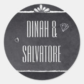 Modern Chalkboard Einfache Skripte Runder Aufkleber (Vorderseite)