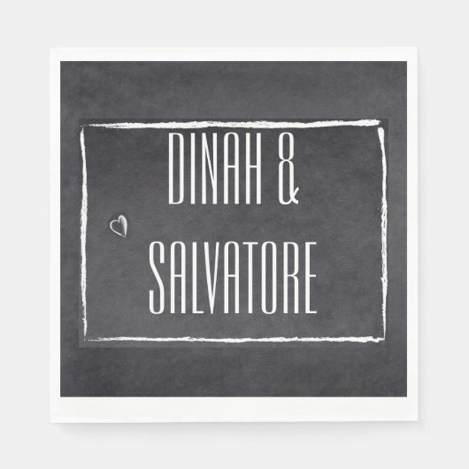 Modern Chalkboard Einfache Skripte Serviette (Vorderseite)