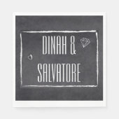 Modern Chalkboard Einfache Skripte Serviette (Vorderseite)