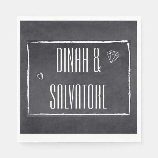 Modern Chalkboard Einfache Skripte Serviette (Vorderseite)