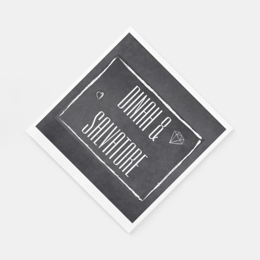 Modern Chalkboard Einfache Skripte Serviette (Ecke)