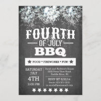 Modern Chalkboard Fireworks 4. Juli Party