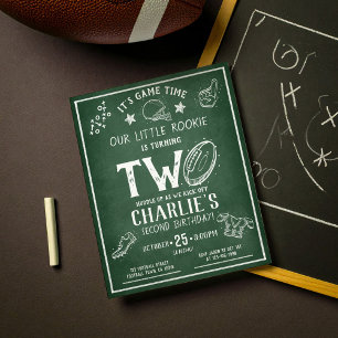 Modern Chalkboard Football Budget 2. Geburtstag