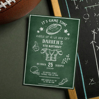 Modern Chalkboard Football Star Geburtstag Einladung