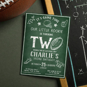 Modern Chalkboard Fußball Alle Star 2 Geburtstag Einladung