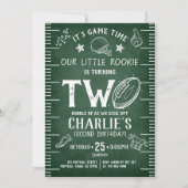Modern Chalkboard Fußball Athletic 2. Geburtstag Einladung (Vorderseite)